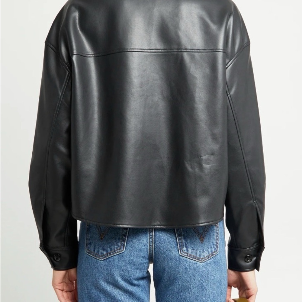 Vegan Leather Shirt in Sand (NWT) - Picture 3 of 7